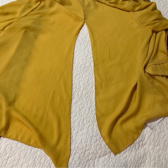 Si Style Brand Chiffon Mustard Jacket with Champagne Sequin Collar | Size M - Picture 8 of 11